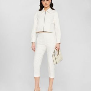 Club Monaco Cigarette Crop Pantalons (pants) In White Sz. 8